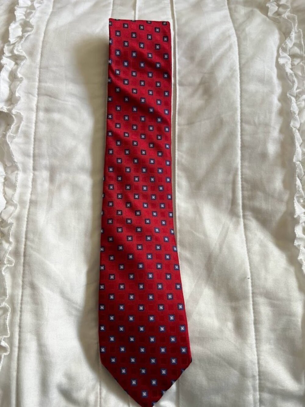 Tommy Hilfiger Red Geometric Tie